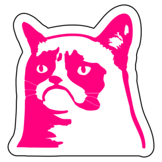 Grumpy Cat 2 Sticker (Hot Pink)